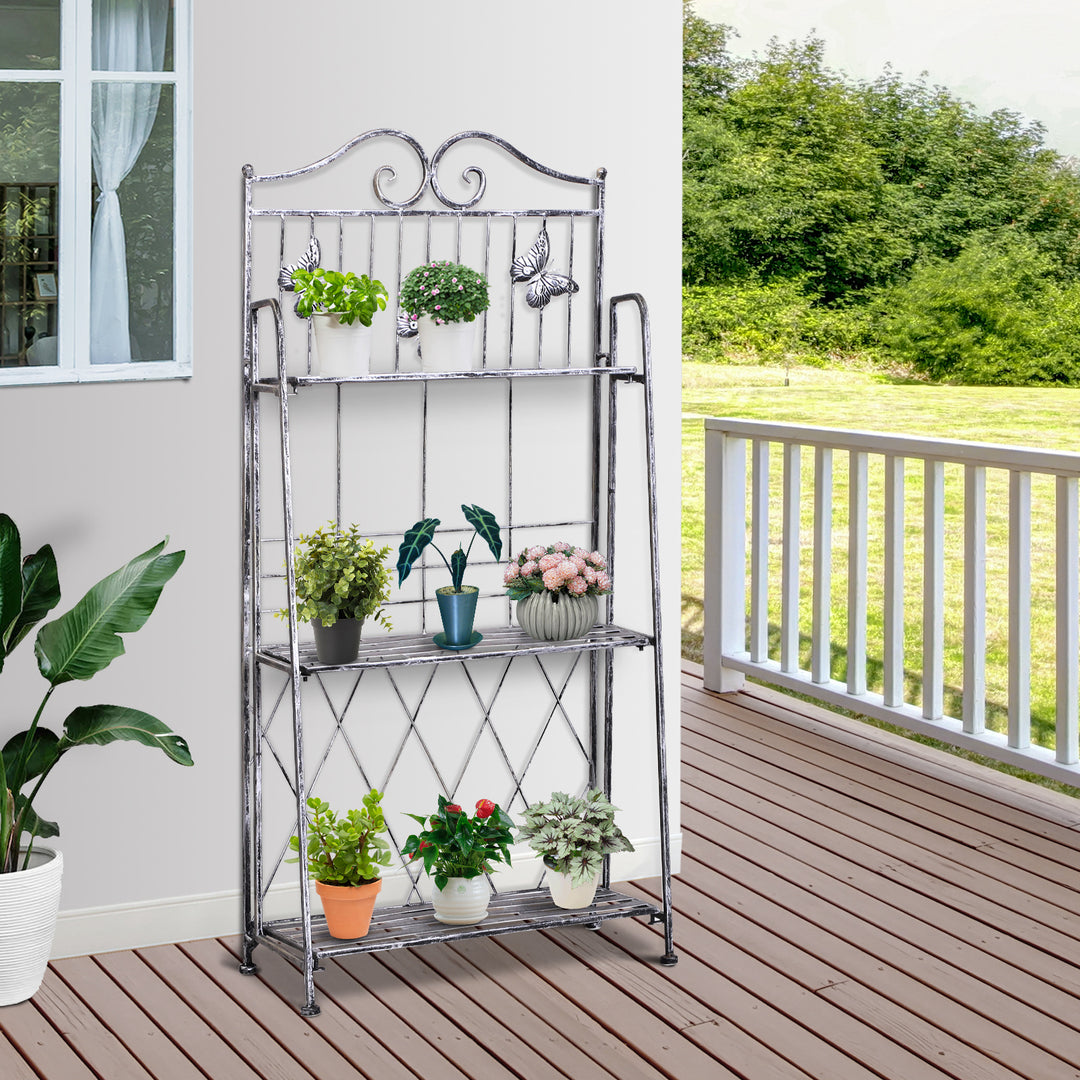 Outsunny Indoor Outdoor Freestanding 3-Tier