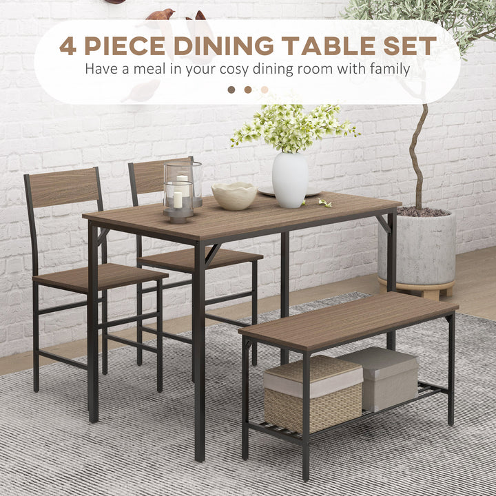 HOMCOM Dining Table Set with Storage, Grey