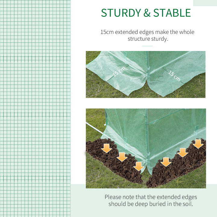 6 x 3 x 2 m Large Walk-In Greenhouse Garden Polytunnel Greenhouse with Steel Frame