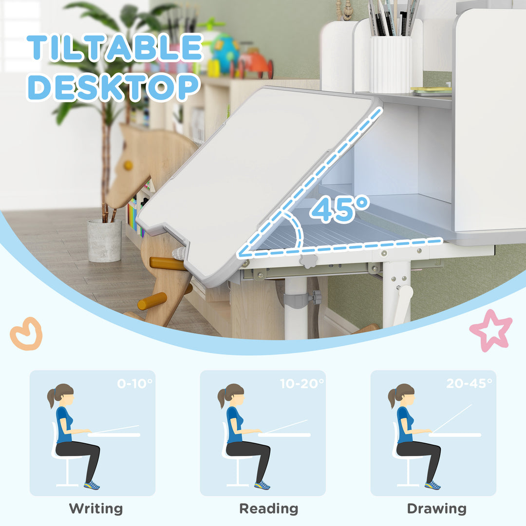 Height Adjustable Kids Desk and Chair Set