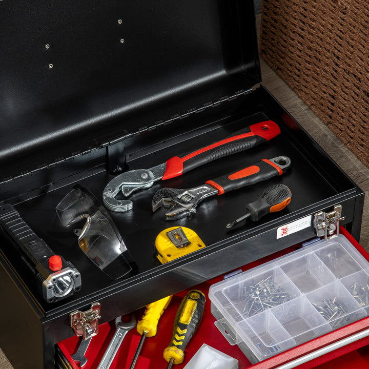 Lockable Metal Tool Chest with 2 Drawers