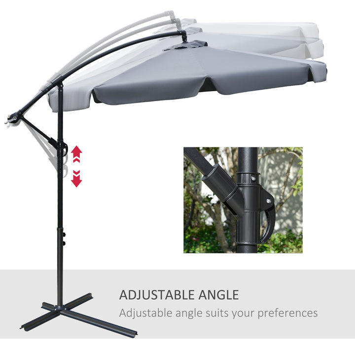 Waterproof Cantilever Umbrella: Elegant Banana Parasol with Crank Handle