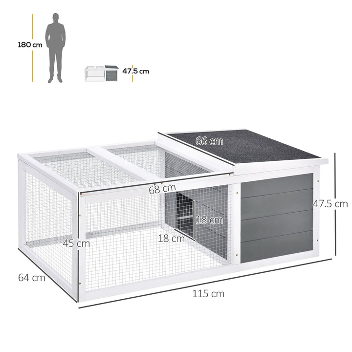 Indoor Outdoor Wooden Rabbit Hutch Small Animal Cage Pet Run Cover