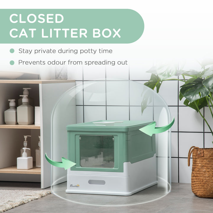 Enclosed Cat Litter Box with Scoop