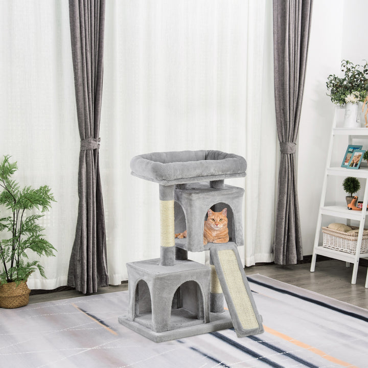 Feline Fortress: 3-Tier Cat Tower with Sisal Scratchers