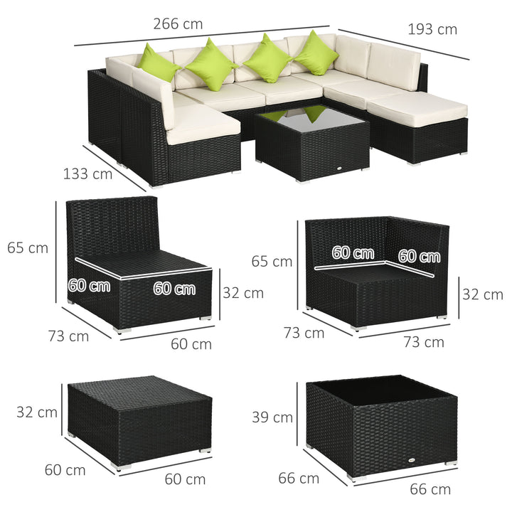 8 Pieces PE Rattan Corner Sofa Set