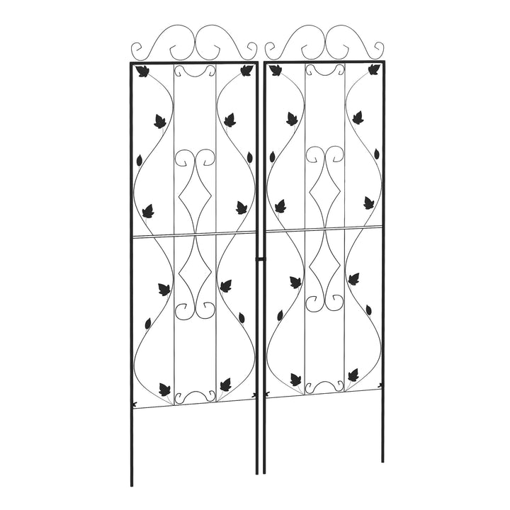 Metal Trellis Set: Leaf Design Plant Support Frames