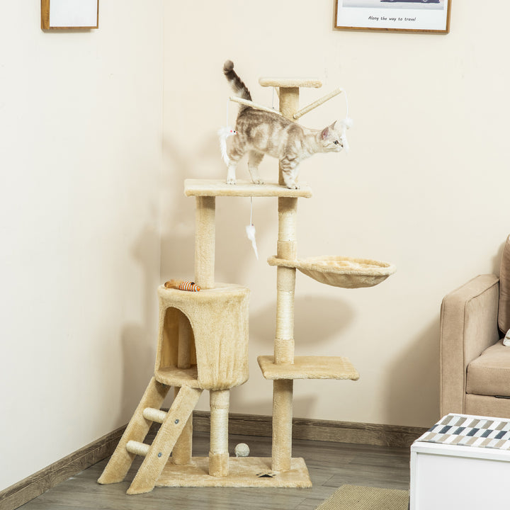 Feline Fort: Towering 131cm Cat Tree with Scratching Posts & Cosy Perches