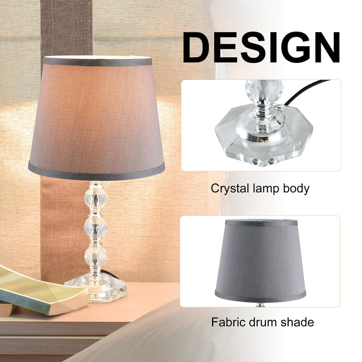 Radiant Table Illumination: Crystalline Glass & Fabric Shade