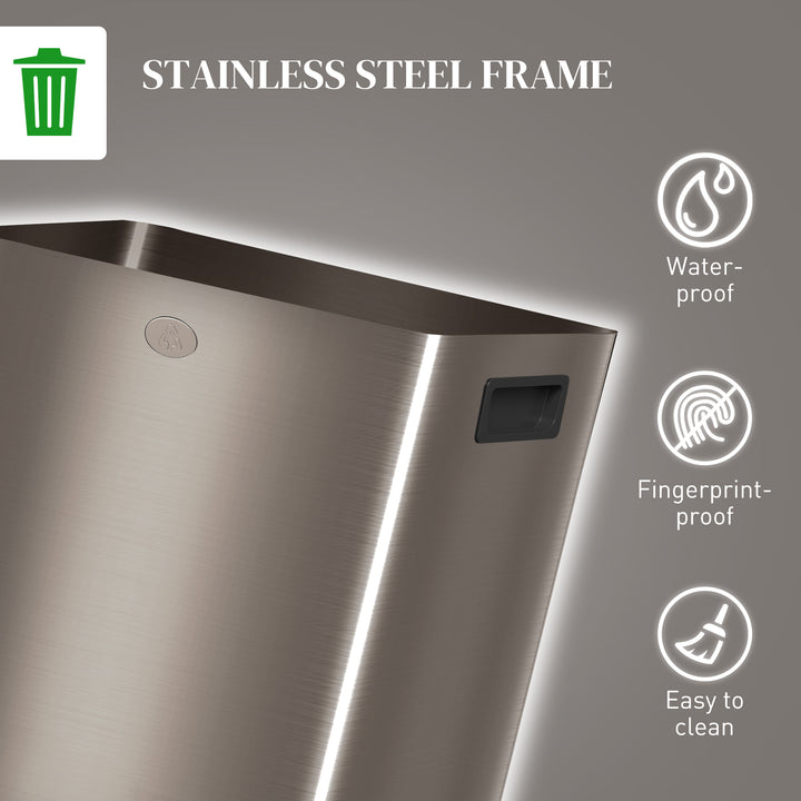 40L Dual Compartment Stainless Steel Bin