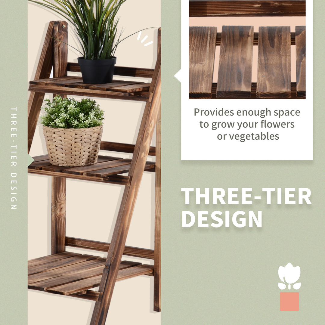 Wooden 3 Tier Folding Flower Pot Stand