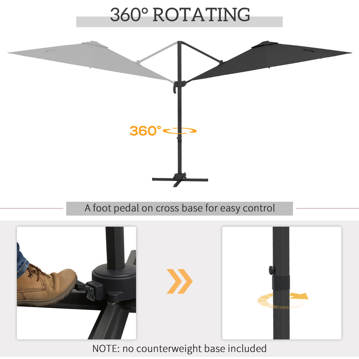 Waterproof 3(m) Adjustable Cantilever Parasol with Base