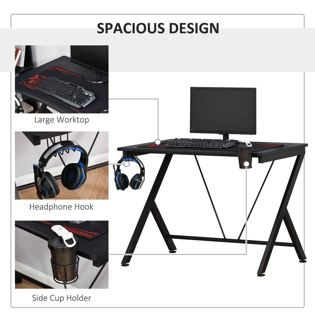 HOMCOM Gaming Desk with Cup Holder