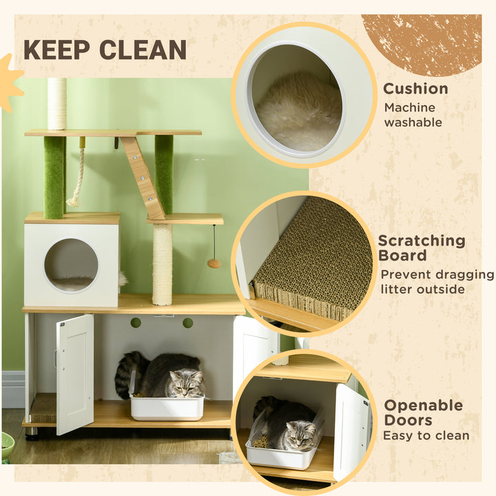 Cat Tree w/ Hidden Litter Box Enclosure