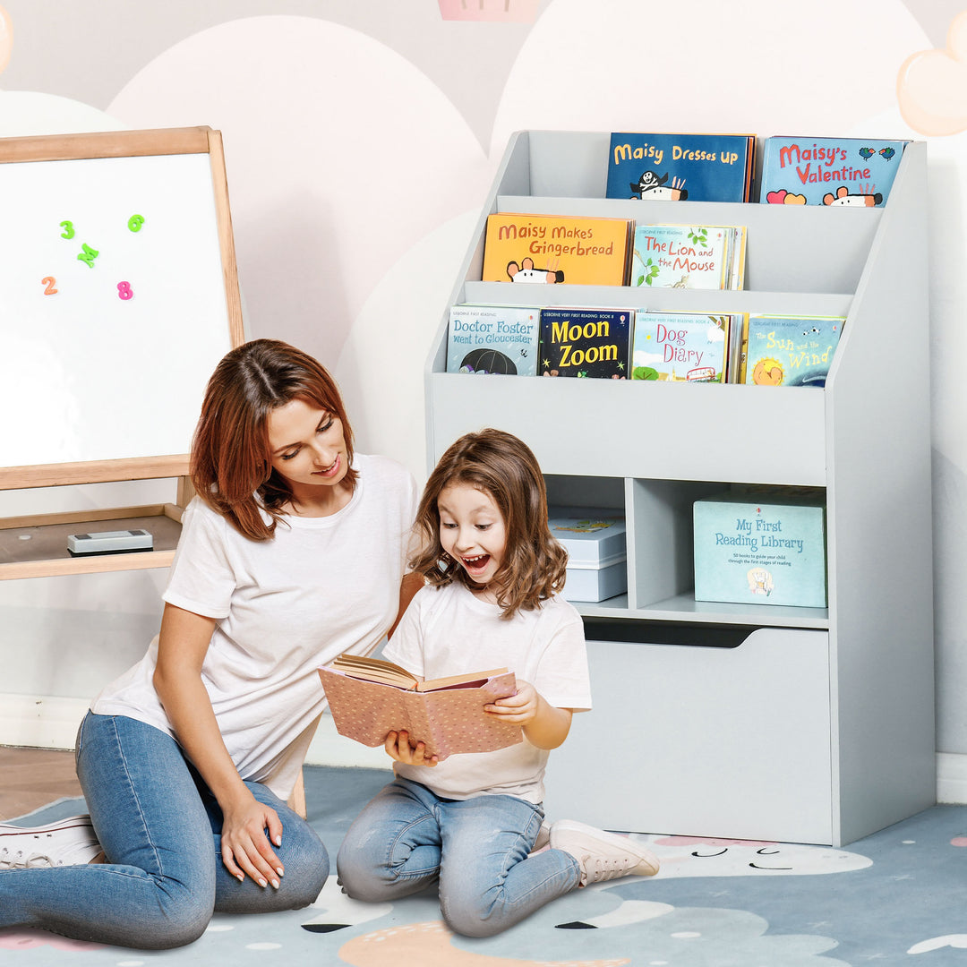 Kids Bookshelf with Storage Drawer