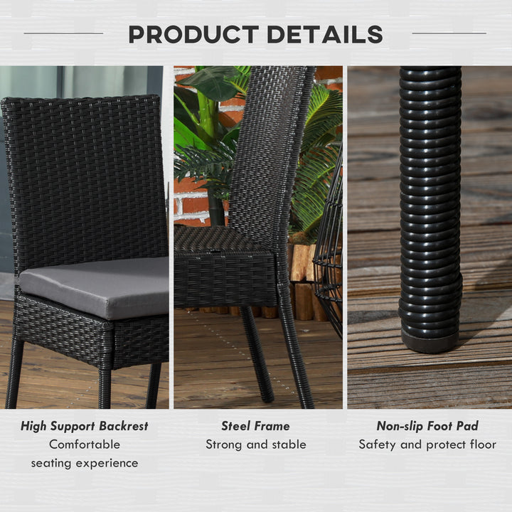 Garden Seating: Armless Rattan Quartet