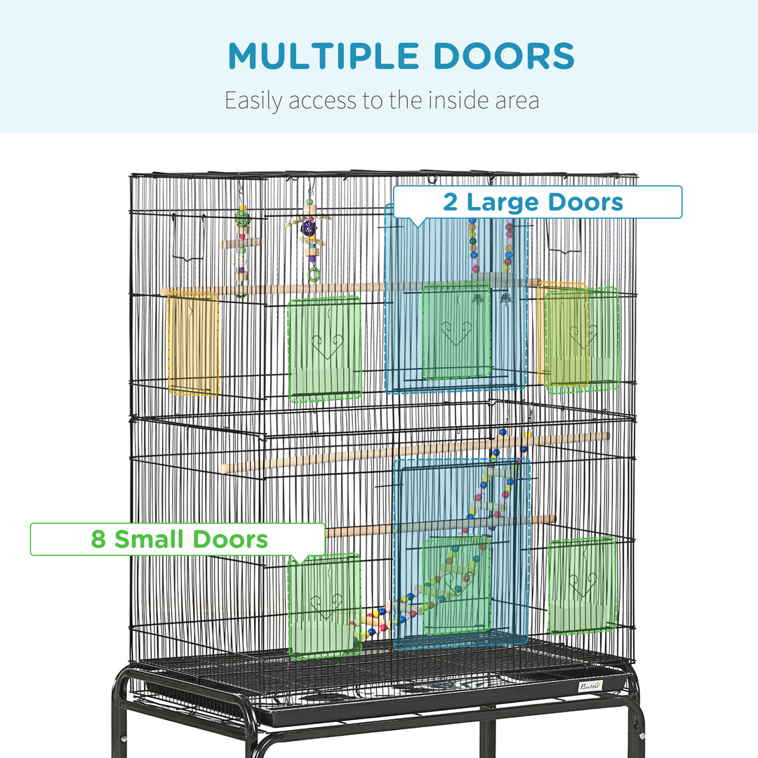 Steel Budgie Cage 133cm High with Stand