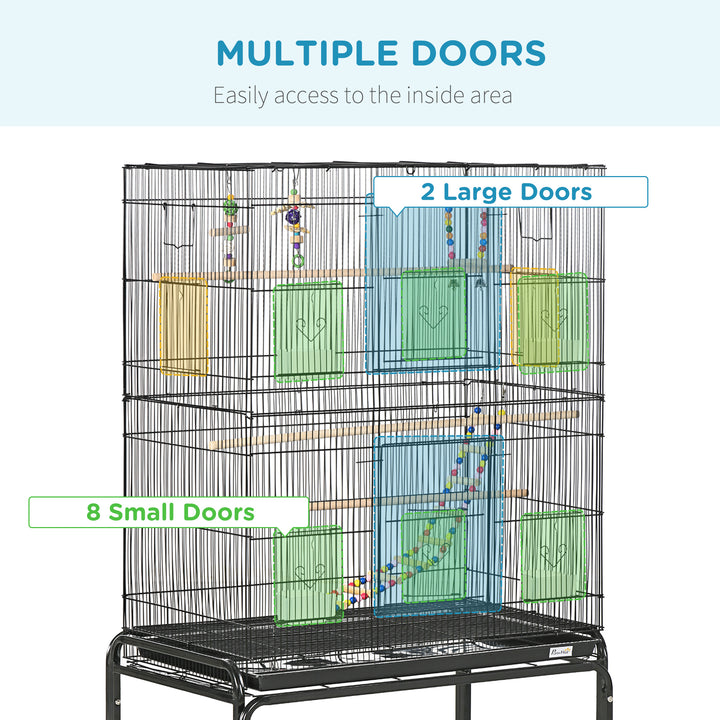 Steel Budgie Cage 133cm High with Stand