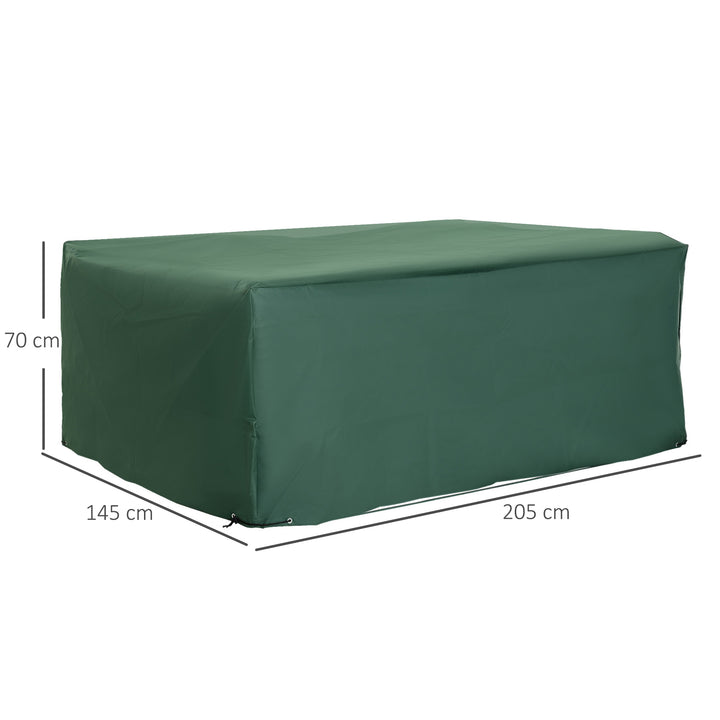 600D Garden Furniture Cover Outdoor Garden Rattan Furniture Protection Oxford Set Cover Waterproof Anti-UV Green 205x145x70cm