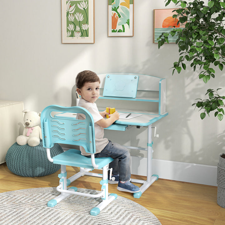 Height Adjustable Kids Study Table and Chair Set