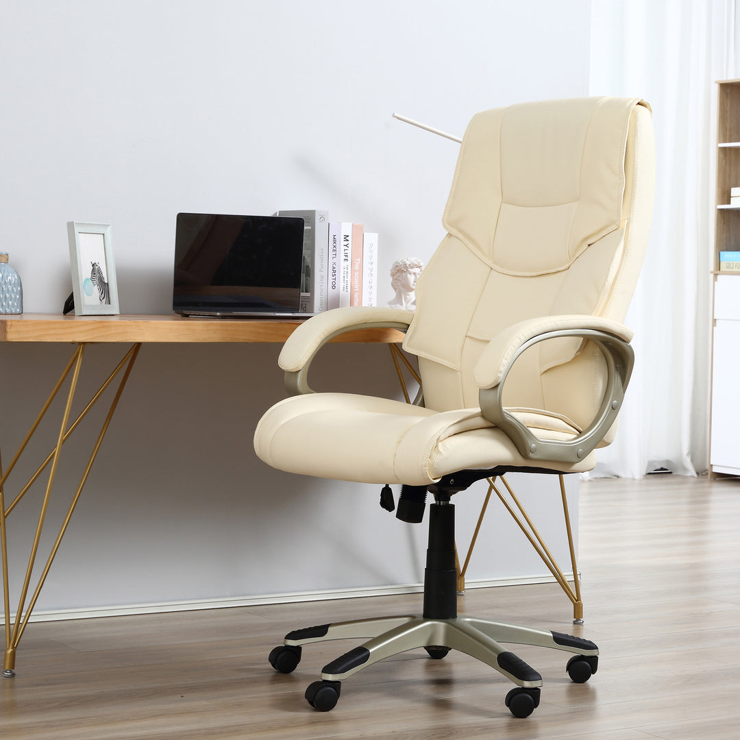 HOMCOM Computer Desk Chair, Cream White