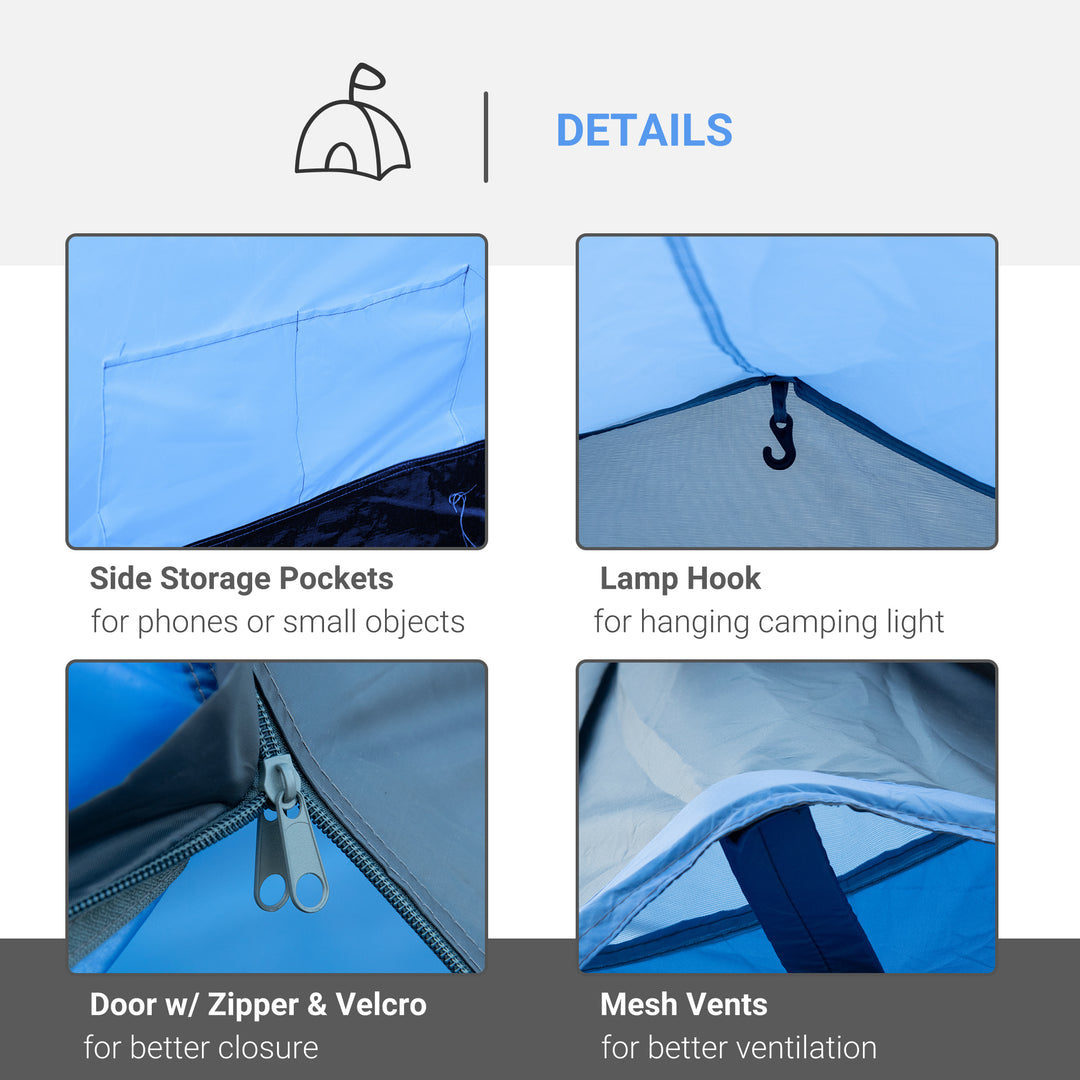 2-3 Man Tunnel Tents w/ Vestibule Camping Tent Porch Air Vents Rainfly Weather-Resistant Shelter Fishing Hiking Shelter