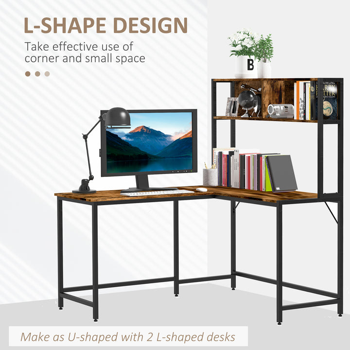 HOMCOM Industrial L-Shaped Desk