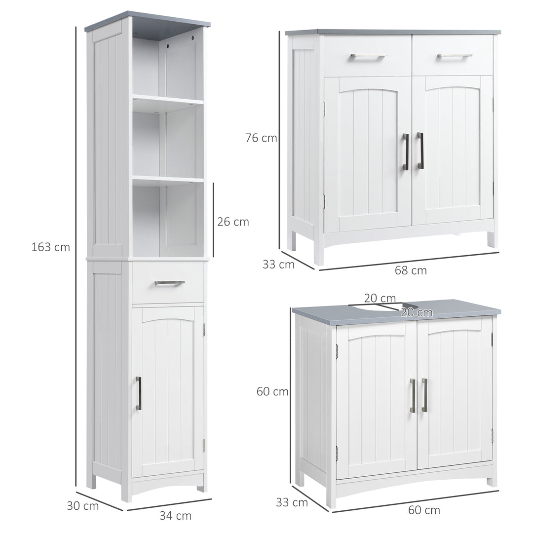 kleankin Bathroom Furniture Set with Adjustable Shelves