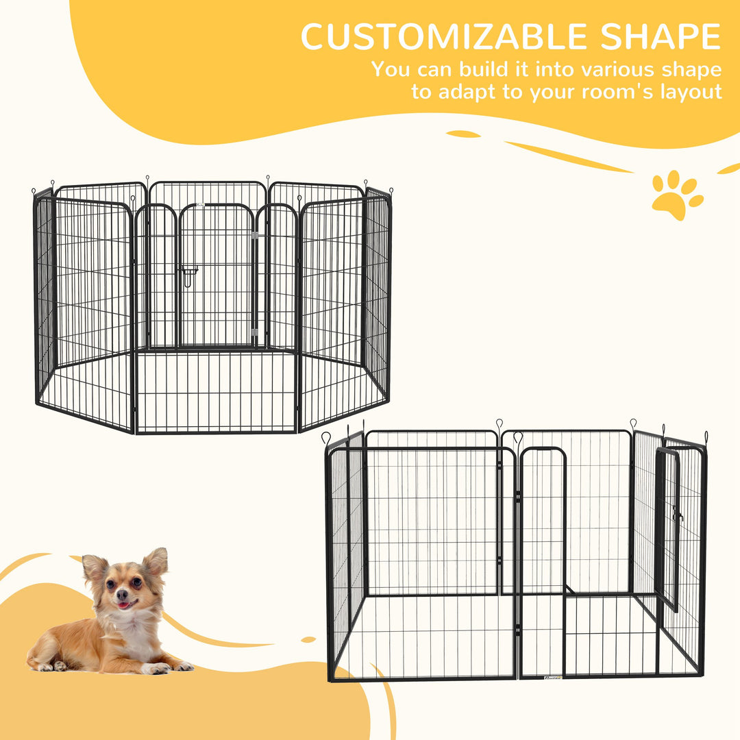 Heavy Duty 8 Panel Dog Play Pen Pet Playpen for Puppy Rabbit Enclosure Foldable Indoor Outdoor 80 x 100 cm