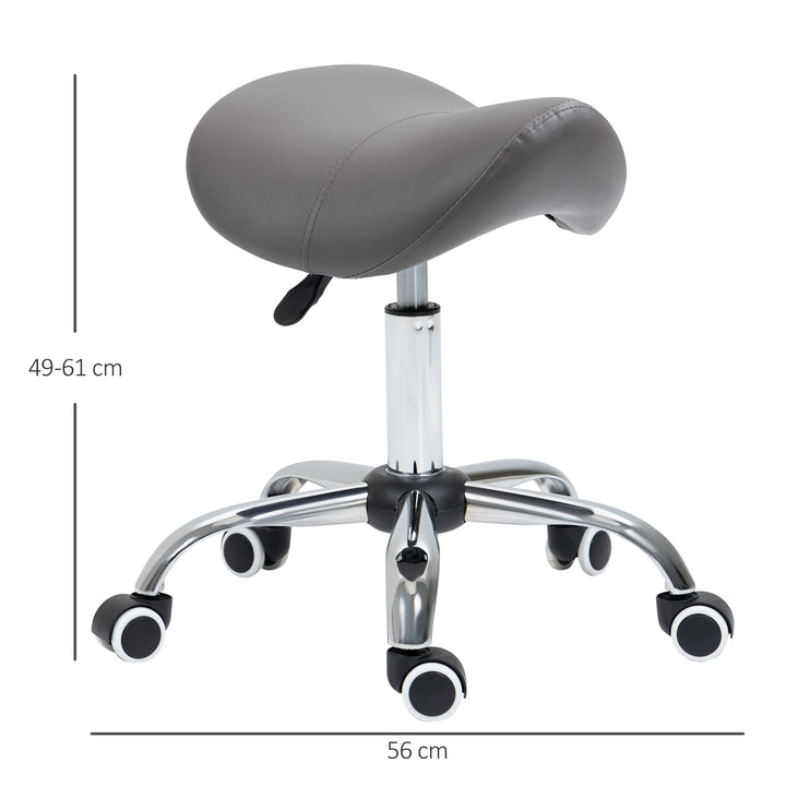 Cosmetic Stool 360Â° Rotate Height Adjustable Salon Massage Spa Chair Hydraulic Rolling Faux Leather Saddle Stool