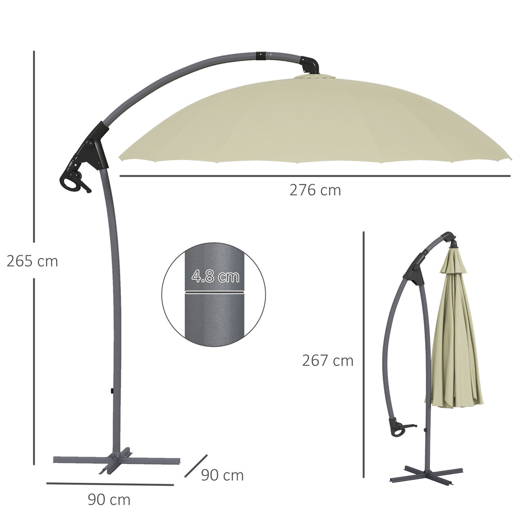 Waterproof 2.7m Cantilever Parasol