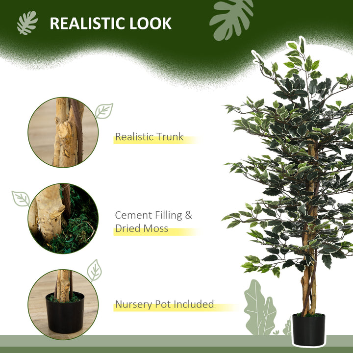 Verdant Oasis: Lifelike 130cm Ficus Tree in Pot