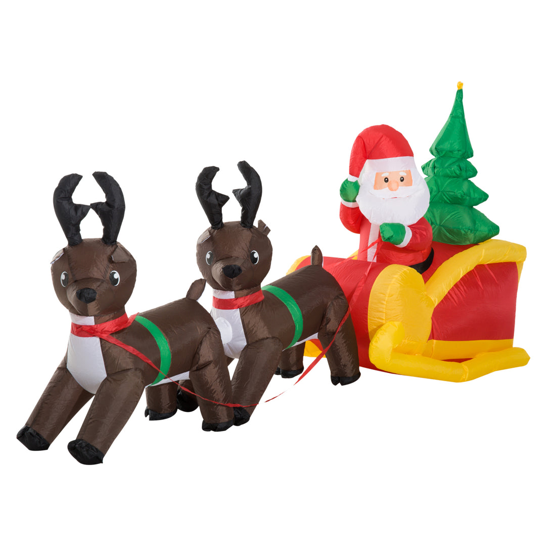 Inflatable Self-inflating Santa Sleigh Reindeer Christmas