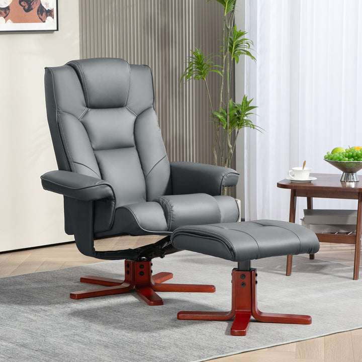 Leather Recliner Chair wirh Footstool