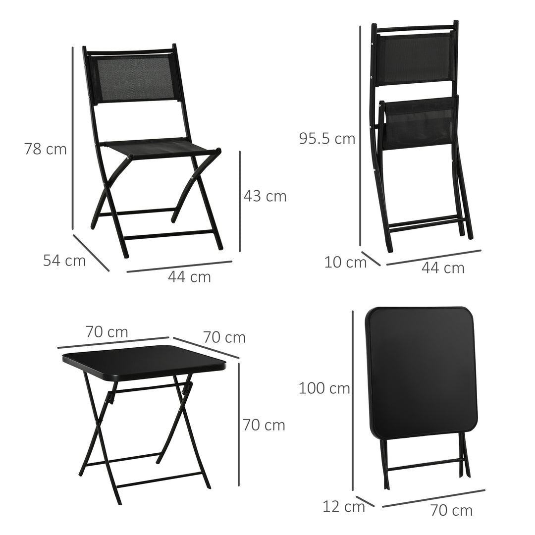 3 Piece Folding Patio Table and Chairs Set