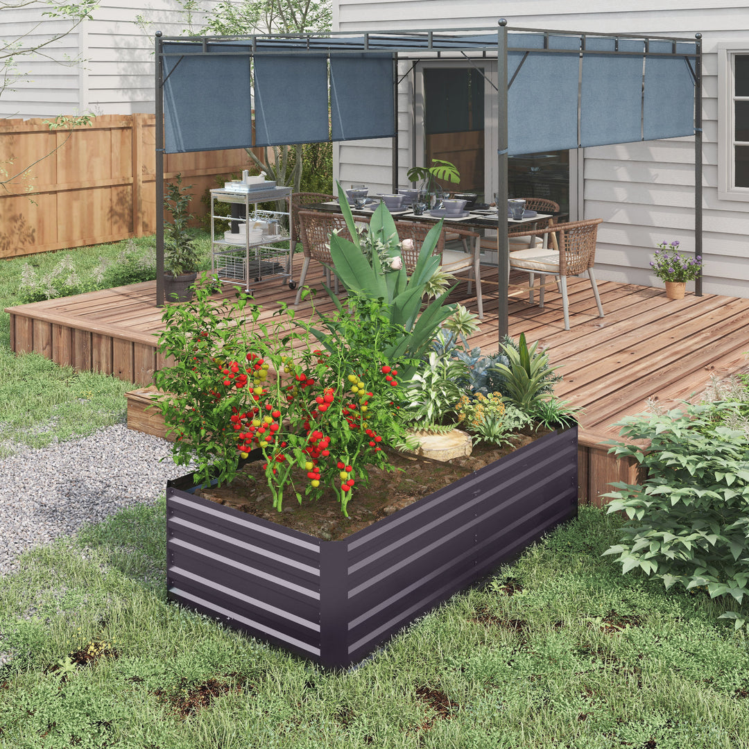 Galvanised Raised Planter: Reinforced Steel Bed for Outdoor Gardening