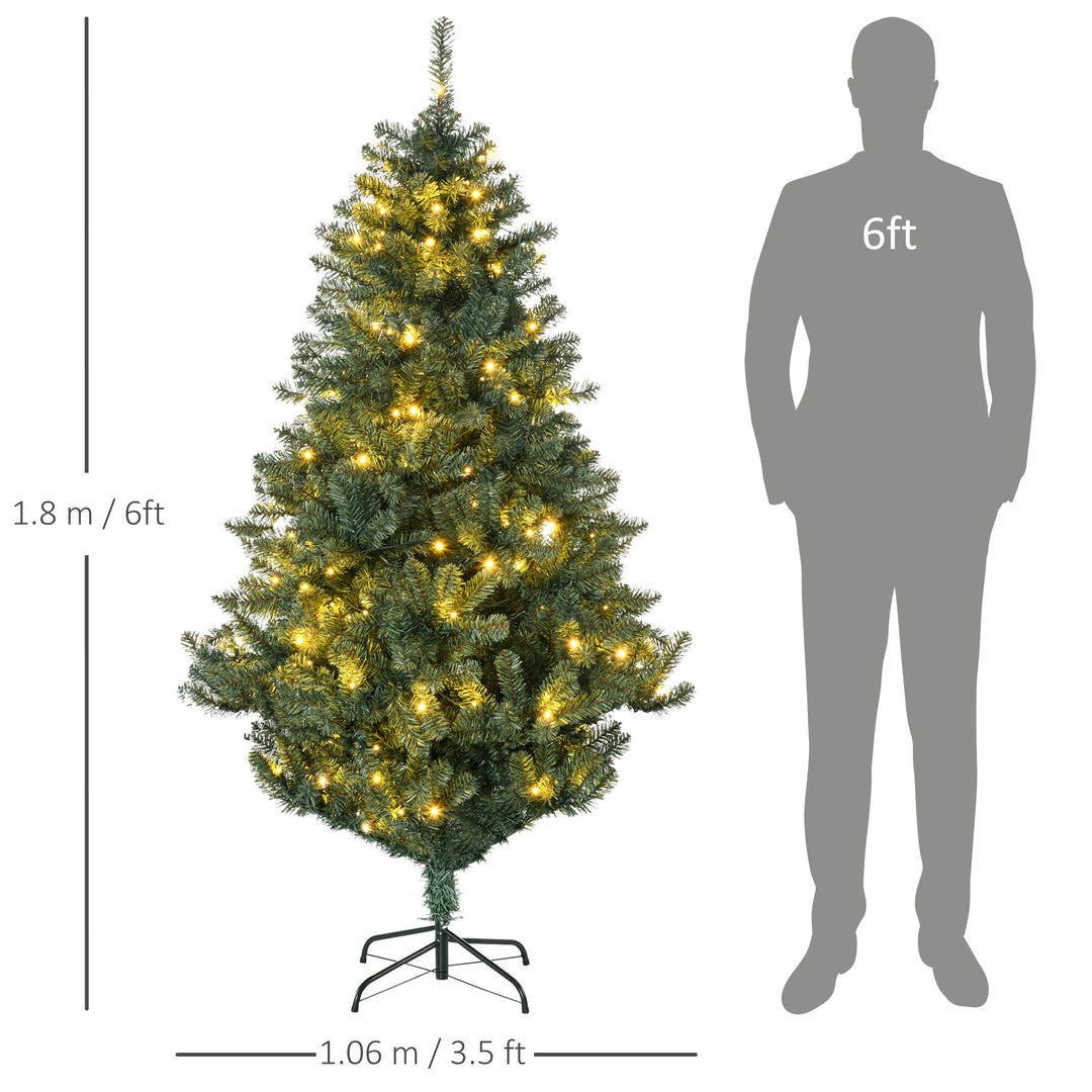 6' Artificial Prelit Christmas Trees Holiday DÃ©cor with Warm White LED Lights