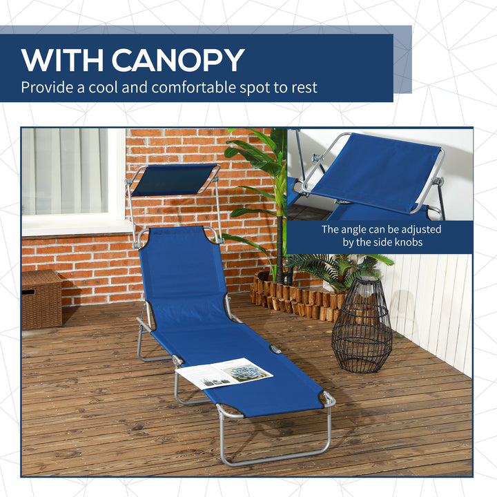 Outdoor Foldable Sun Lounger Set of 2