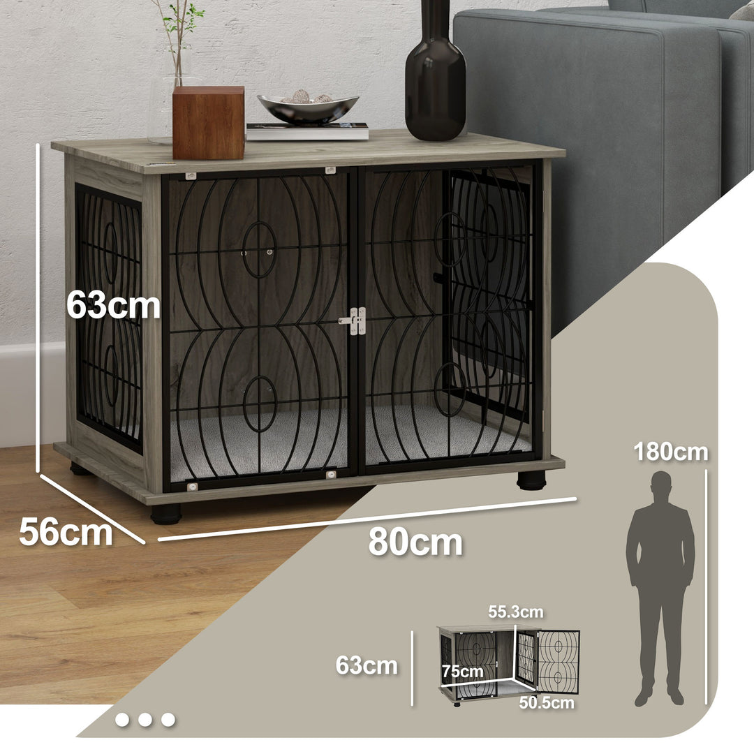 29.5" Indoor Dog Crate Furniture End Table w/ Plush Washable Cushion