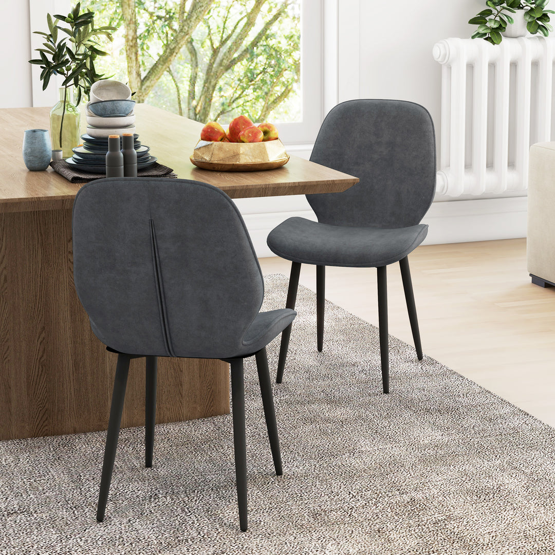 HOMCOM Velvet Dining Chairs Set of 2, Grey