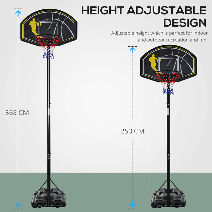 Adjustable Basketball Hoop: Portable Outdoor Net Backboard with Wheels