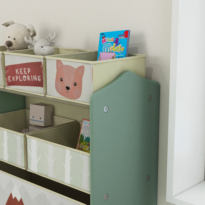 Children's Toy Storage Unit with 6 Fabric Bins