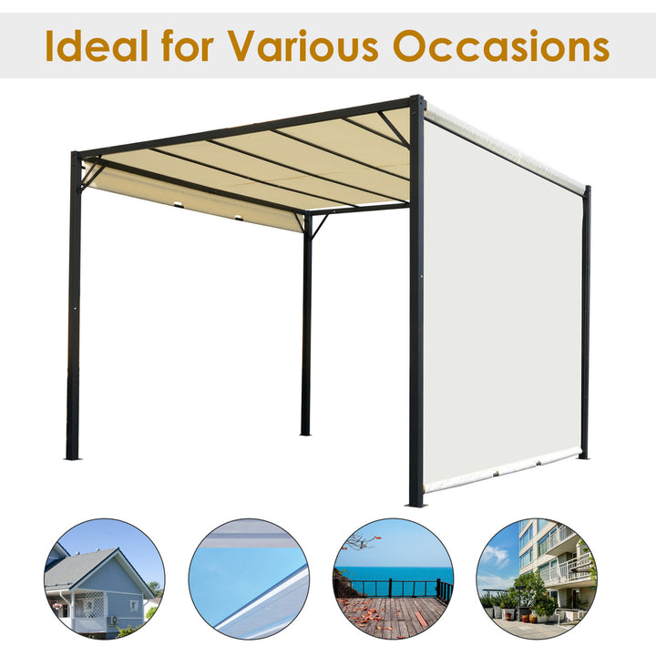 3 X 3 Meters Garden Metal Gazebo Party Canopy Outdoor Tent Sun Shelter Removable & Adjustable Cover Canopy Cream