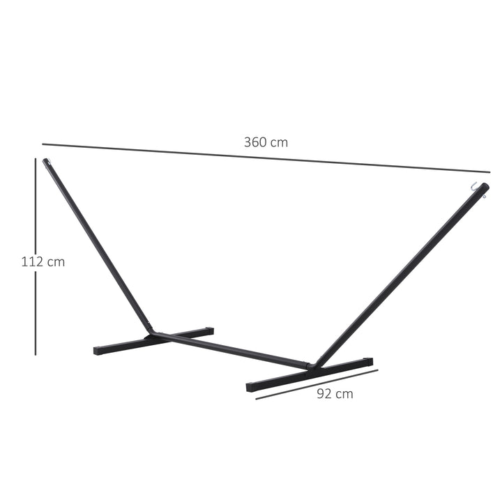 3.6m Extra-long Universal Hammock Stand Metal Frame Garden Camping Picnic Outdoor Patio Replacement – Stand Only