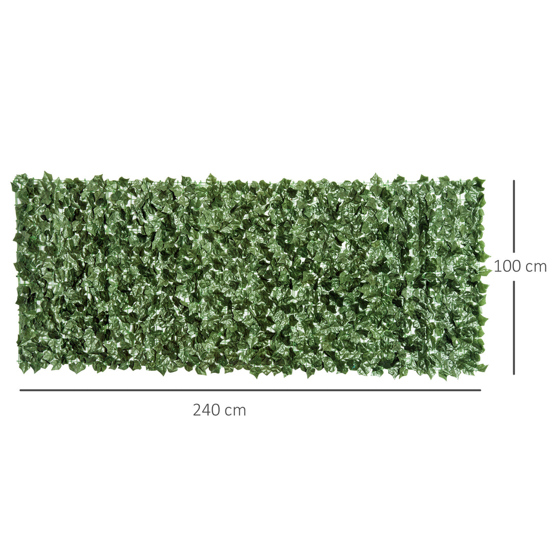 2-Piece Artificial Leaf Hedge Screen Privacy Fence Panel for Garden Outdoor Indoor Decor