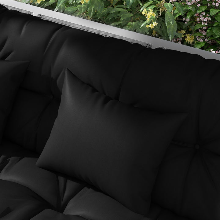 Patio Chair Cushions: Cosy Quartet with Ties & Pillows