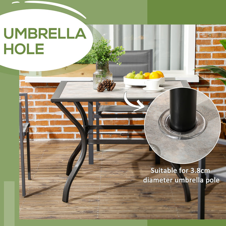 Outdoor Dining Table with Parasol Hole