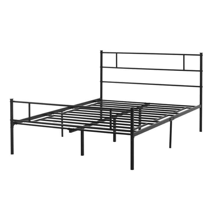 Double Metal Bed Frame with Headboard and Footboard