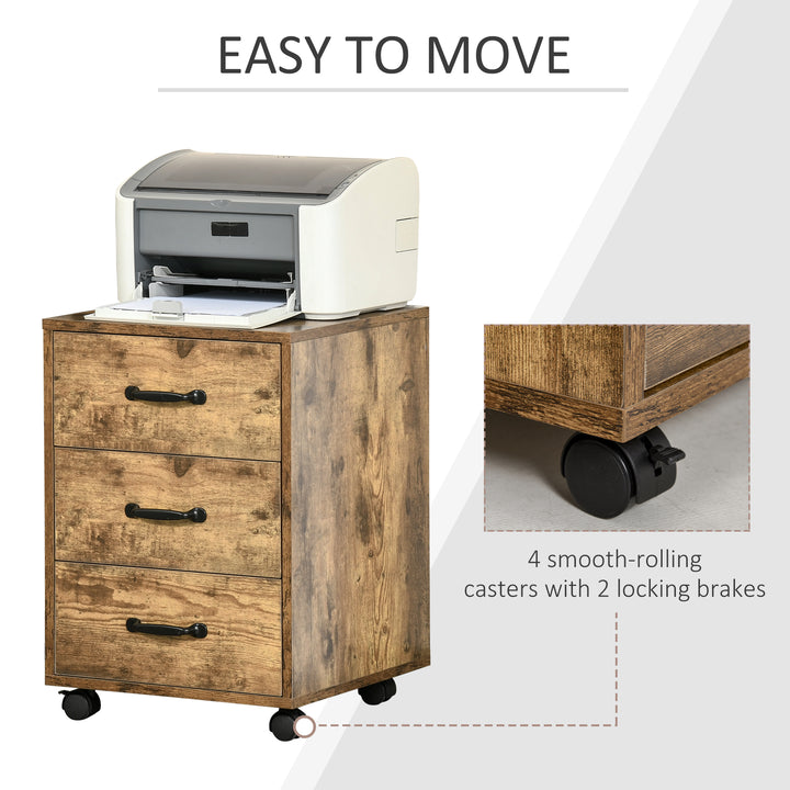 Rolling File Cabinet with 3 Drawers