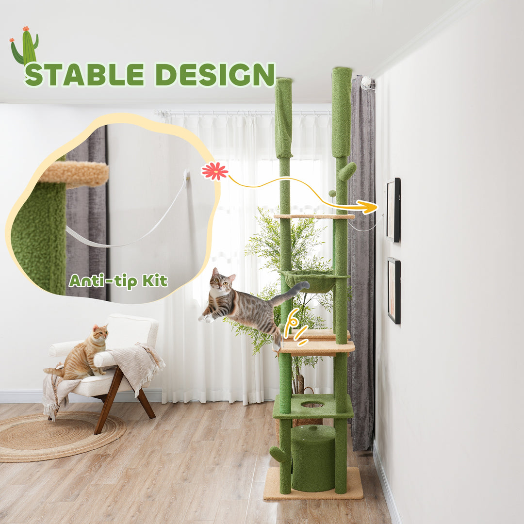 225-255cm Height Adjustable Floor to Ceiling Cat Tree